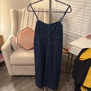 Universal Thread Dark Blue Button-Down Midi Dress